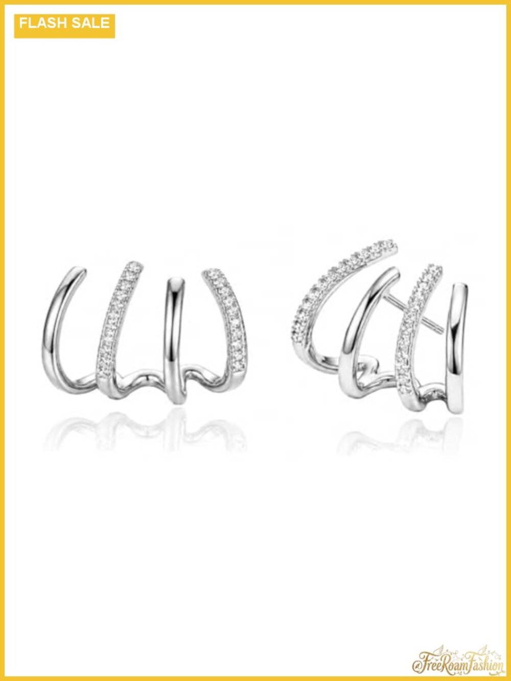 14K Gold Plated Illusion Stud Earrings Women CZ Hypoallergenic